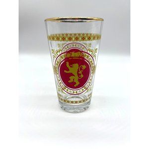 Game of Thrones GOT Lion Pint Glass Gold Rim Barware 16 oz.